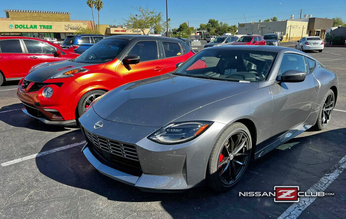 Gun Metallic 2023 Nissan Z Spotted with Black Leather Interior