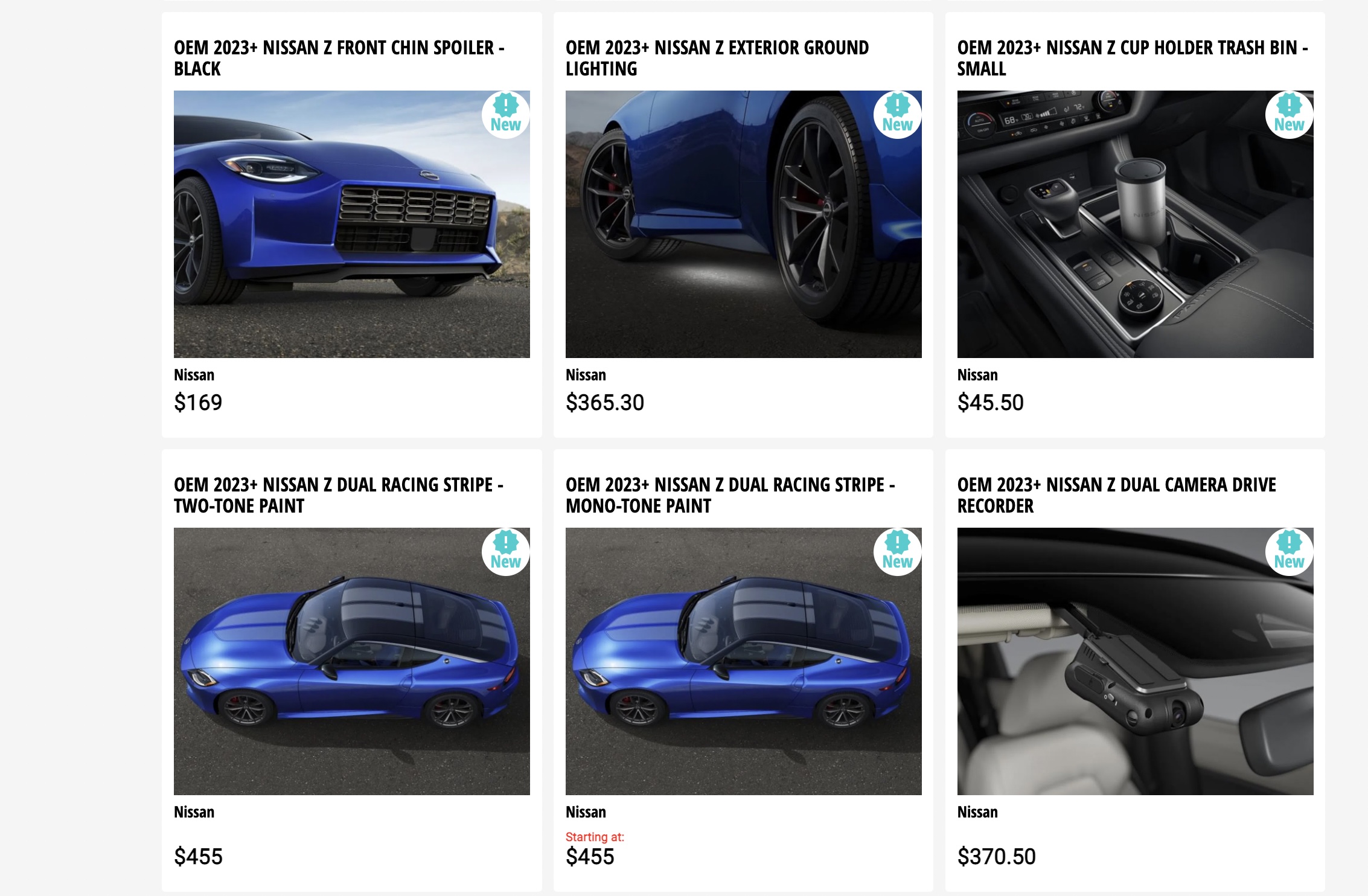 Z1 Motorsports 2023 Nissan Z Genuine OEM Accessories 2023+ Nissan Z